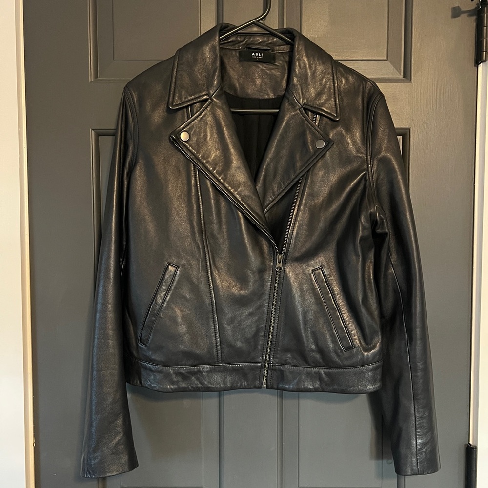 Able Maha Black Lamb Leather Jacket